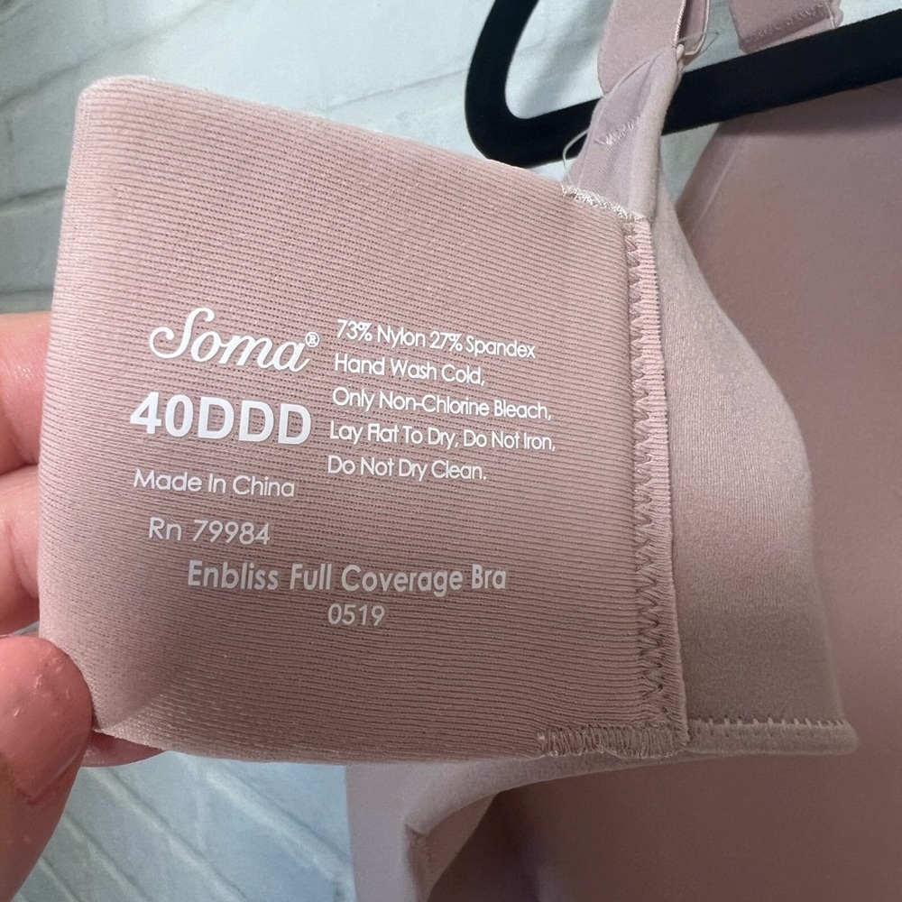 NWT Soma Enbliss Full Coverage Underwire Tshirt Bra 40 DDD Adobe Rose #0133 - Picture 6 of 11